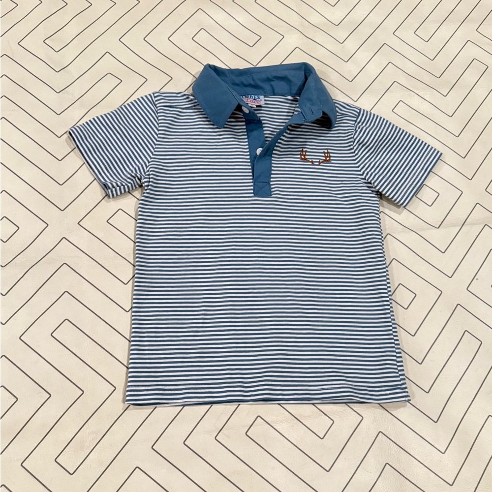 Lures and Lace Striped Antler Polo